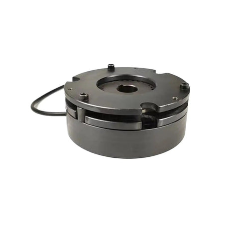 DHD2-30 electromagnetic brake servo motor, round metal housing, black finish, front view