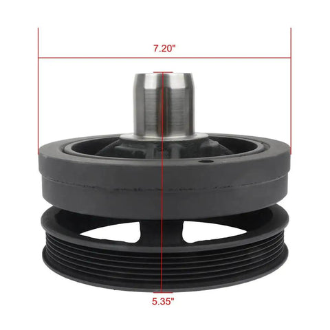 Crankshaft Belt Drive Pulley Replacement For Chrysler Aspen 2007 And Dodge Dakota 2000 2010, front view with dimensions