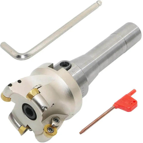 Face Mill Cutter Holder EMRW 6R 63 22 R8 FMB22 Seven Sixteenth Inch RPMT1204 Hard Alloy Blade With 8mm Spanner And T15 Spanner for rough milling.