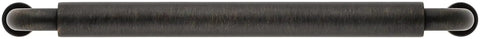 Hollywood Hills 4486 Cabinet Pull 6 Inch Center To Center Solid Brass Hardware, front view of black finish kitchen handle