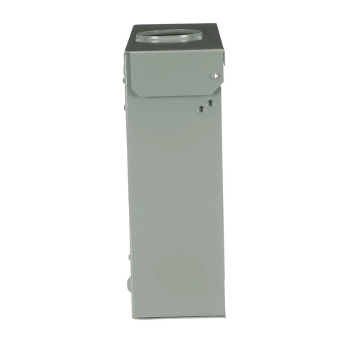 Side view of 125A Convertible Main Lug Outdoor Load Center TLM612RCUP, Rainproof NEMA 3R Enclosure, 6-Space/12-Circuit Panel, single unit