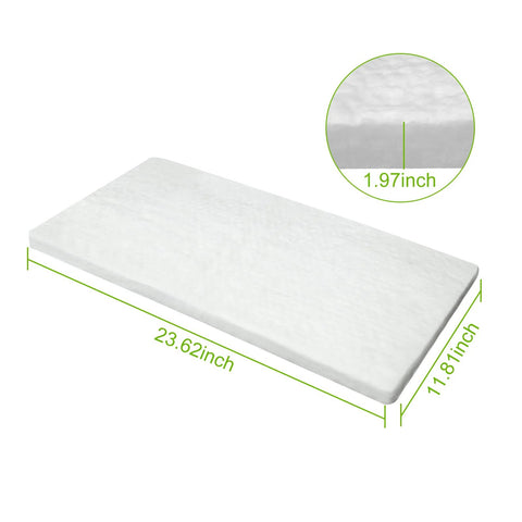 Ceramic fiber blanket, white, 23.62 x 11.81 in, 2 in thick