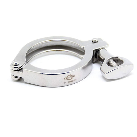 QiiMii 2-inch stainless steel 304 sanitary clamp, single-pin Tri Clover, includes silicone gasket
