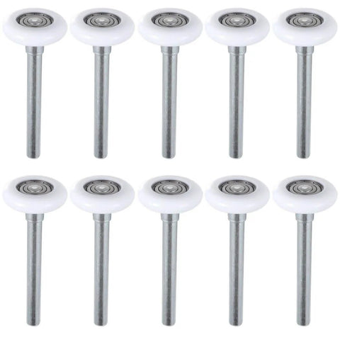 10 Pack Nylon Garage Door Rollers With 1.8 Inch Wheel Diameter And 4.7 Inch Stem Quiet And Low Noise Replaceable Wheel For Garages Barns And Warehouses Ideal For Home And Commercial Garage Door Repair And Maintenance, displayed in two rows on a white background