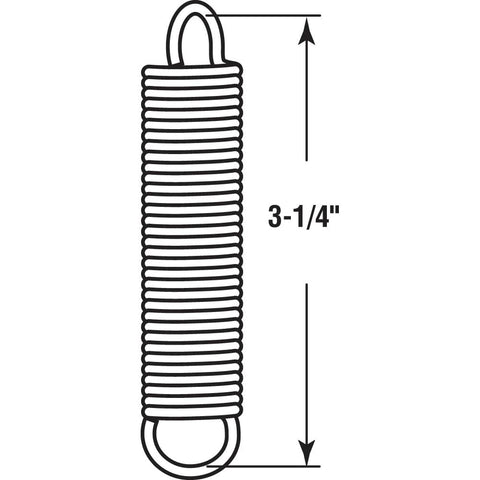 Prime-Line SP 9618 extension spring, nickel-plated steel, 0.072 ga x 5/8 in dia, 3-1/4 in length, single-loop