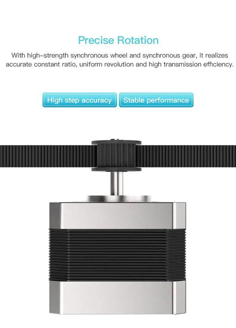 Beefy Torque Stepper Motor With Gear for 3D Printers showing precise rotation, high transmission efficiency, and stable performance