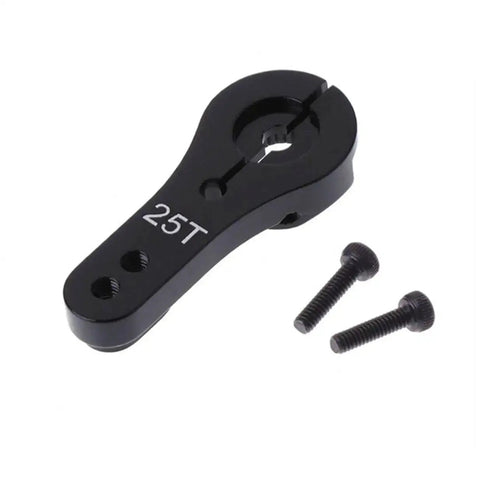 Black 5 Pack 25T Aluminum Servo Horns With M3 Threads For RC Cars Trucks Buggy And Airplanes Adjustable Split Clamp Design