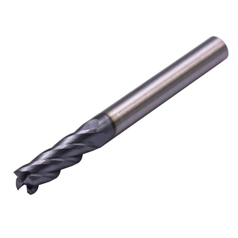 Individual piece from Heavy Duty 5 Piece Solid Carbide End Mills Set AlTiN Coated Square End Mills 4 Flute 30 Degree Helix 3 16th Inch Cutting