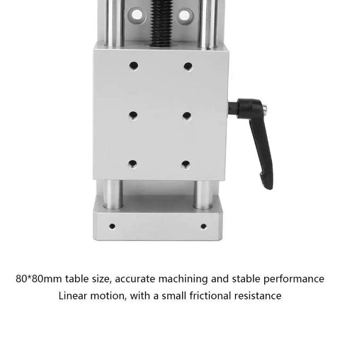 Manual Linear Sliding Table Rail Stage Aluminum Alloy 80x80mm Cross Rail Hella Smooth Travel, detailed side view