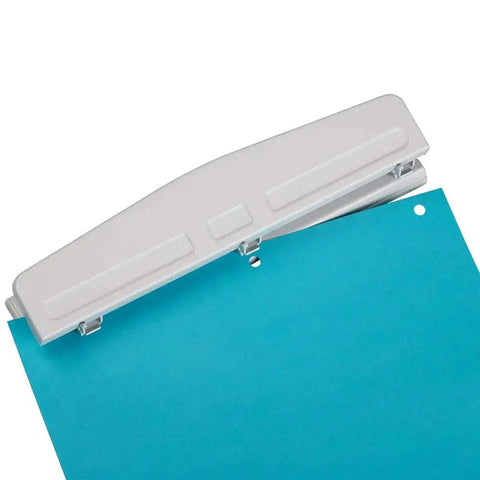 Metal 3 Hole Punch For White Paper, 10 Sheet Capacity, Built Tough Desk Side Workhorse punching blue paper