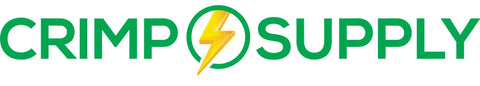 CrimpSupply brand logo in green letters with a yellow lightning bolt emblem.