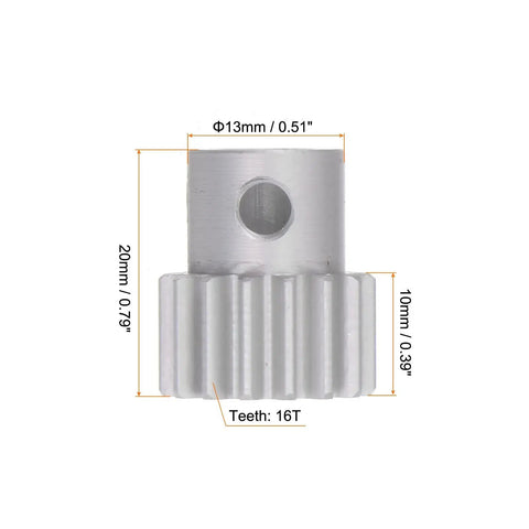 Step Spur Gear 16T 6mm Bore Aluminum Alloy Motor Gear For RC Car And Gearbox Replacement Parts