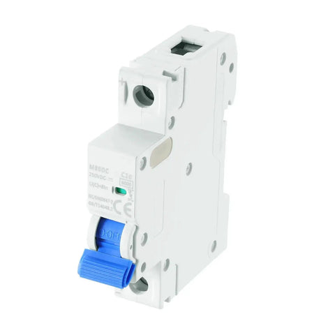 1 Pole Miniature Circuit Breaker 20A DC 250V DIN Rail Mount Disconnect Switch With Thermal Magnetic Trip for Residential Panels