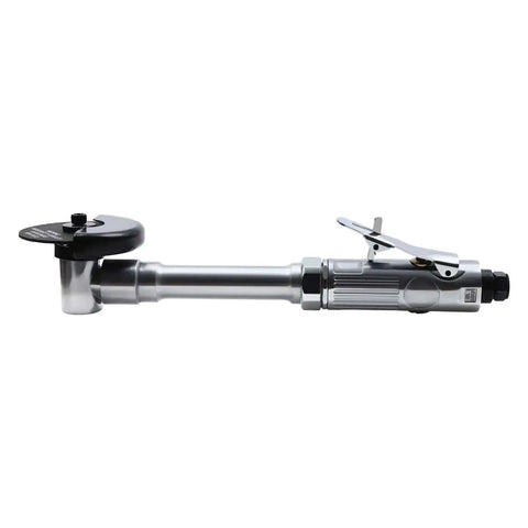 Side view of 3 Inch Pneumatic Cut Off Tool For Metal Cutting And More Heavy Duty Air Cutter with chrome-plated aluminum body.