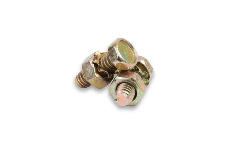 Close-up of three metal hex screws used with Micro Electric Fuel Pump 42S With Solid State Electronics Internal Pressure Regulating