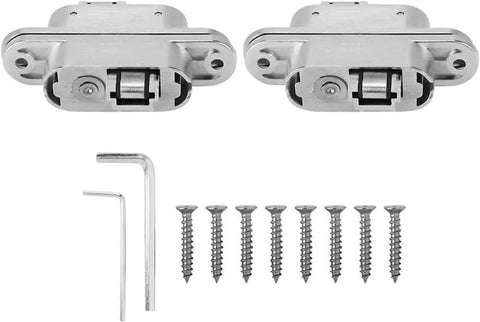 180 Degree Concealed Cross Door Hinges Alloy Invisible Hinge For Gate Door Cupboard Furniture Hardware Set with screws