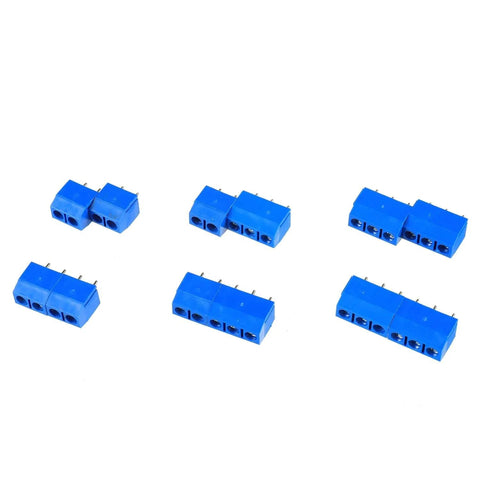Blue 5mm Pitch PCB Mount Screw Terminal Blocks 2 Pin And 3 Pin For DIY Arduino Projects 14-22 AWG Wire Quick Connect 300V 10A