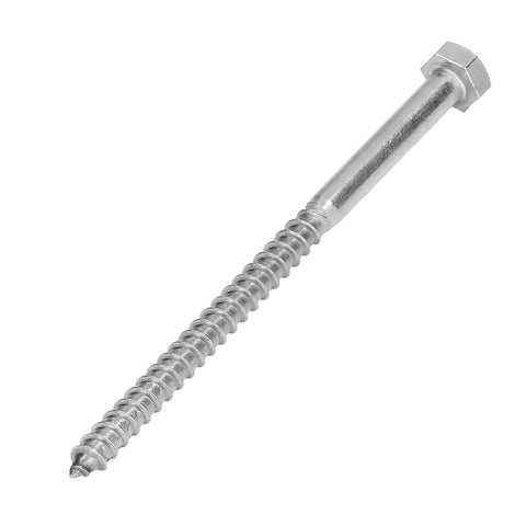 Stainless Steel Half Thread Hex Lag Screws Self Tapping Wood Screws Built Tough Heavy Duty A2-70 M8x130mm for carpentry and wooden structures
