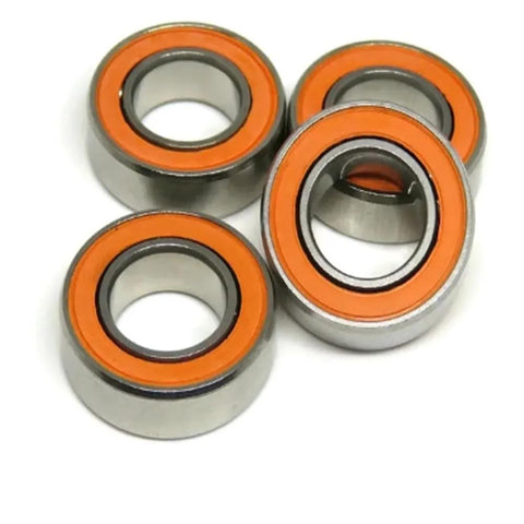Five S688 ceramic ball bearings with orange seals, 8x16x5 mm
