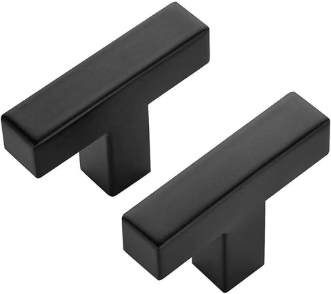 10 Pack Black Square Bar Cabinet Knobs 2 Inch Matte Black Square Cabinet Pulls With Single Hole Design Durable Stainless Steel Kitchen