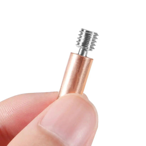 All Metal Bimetal Heatbreak Copper Titanium TC4 Throat for Creality CR 10 Hotend close-up in hand view