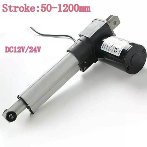Rugged Heavy Duty Electric Linear Actuator With 50 To 1200mm Stroke DC12V Or DC24V Motors on white background