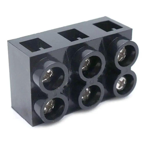Dual Row 3 Position Screw Terminal Block Kit 500V 60A Electrical Barrier Strip 2 Pack Brass Screw ABS Housing