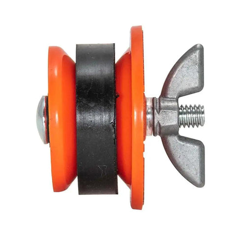 Side view of 2 Inch IPS Mechanical Test Plug With Screw And Zinc Nut ABS Plastic Toilet Drain Plug for plumbing testing.