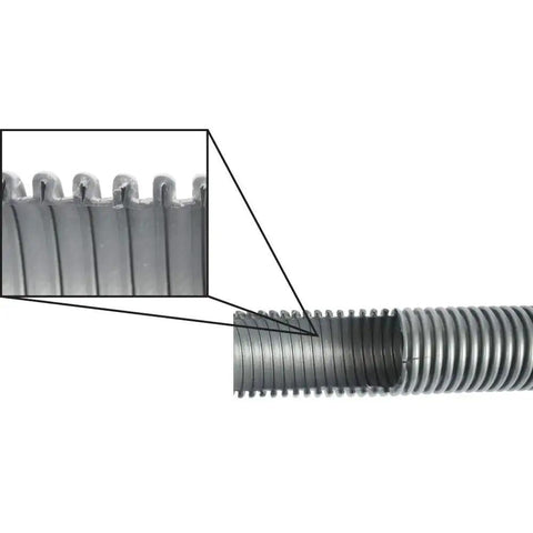 Close-up of a corrugated hose from the Upright and Canister Vacuum Extension Hose and Attachment Kit, showing detailed texture.