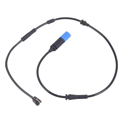 Brake pad wear sensor front harness, angled view, black cable with blue connector for BMW X3/X4