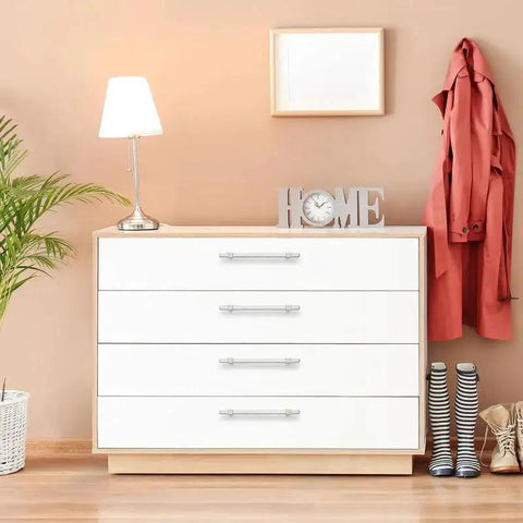 Dresser with 20 Pack Brushed Nickel Cabinet Handles 6-1/4 Inch Center To Center Stainless Steel Drawer Pulls, modern room decor