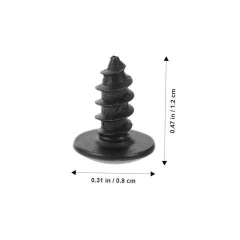 Close-up of a single deep-threaded screw from the 100 Pack M4 X 10mm Iron Screws Set For Home Improvement And Furniture Projects, oxidized carbon steel.