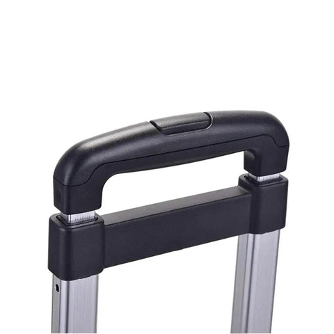 Close-up of pull-up handle on Spinner Wheelbase Luggage Cart For Bags And Pet Carriers With Secure Luggage Strap And Lightweight 2.9 Lb Build