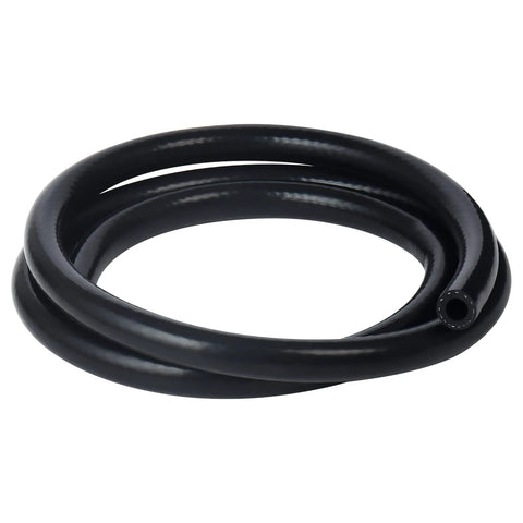 Black silicone heater hose, 6mm ID (1/4"), 1.5m length, reinforced automotive coolant/air hose