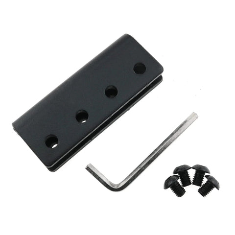 Bi Parting Sliding Barn Door Rail Adaptor For 1 9 16 Inch Flat Track Heavy Duty Connector To Extend Two Way Sliding Doors Black Finish Easy Install No Drill Required with screws and wrench