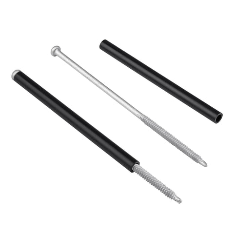 10 Piece 7 Inch Gutter Screws With Ferrules And Driving Tool for Eave Gutters shown disassembled on white background