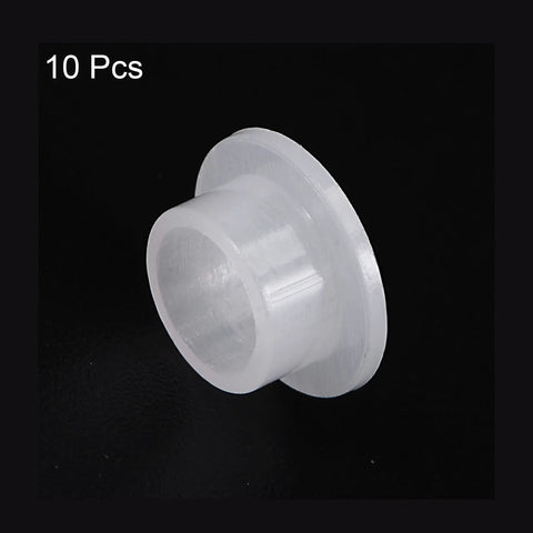 10 Pcs Flanged Sleeve Bearings Nylon Bushings For Shaft 6.7mm Bore 8.5mm OD 5mm Length Flange Diameter 12.2mm Flange Thickness 1mm Self Lubricating Nylon No Oil Needed Wear Resistant White DIY Friendly