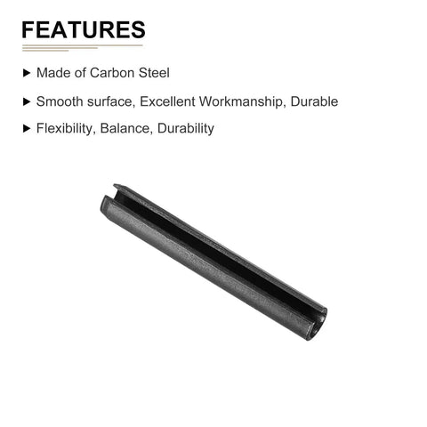 Slotted Spring Pin 6mm x 40mm 20 Pack Black 65Mn Steel Roll Pin For Home Machine Fastening Durable Rust Resistant High Tensile