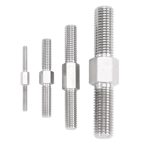 Four M5 90 Stainless Steel Hex Head Double End Studs Rods With Right And Left Threads