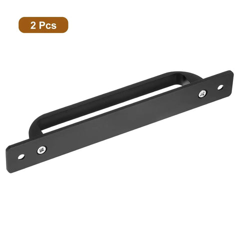 2 Pcs Barn Door Handle Set Black Aluminum Alloy 7.09 Inch Door Pull Handles for cabinets closets garages sheds sliding doors patio gates