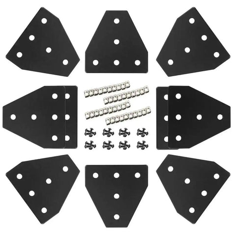 10 Pack 2020 T Plate Corner Bracket For 8020 Aluminum Extrusion T Slot Connector With 50 T Nuts And Screws Black Finish Wrench Included