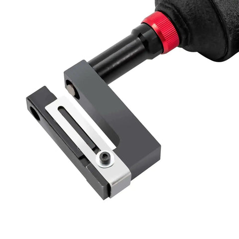 Industrial 8mm Air Hole Punch Tool For Metal Sheets, Beefy Aluminum Alloy Build, close-up angle showing punch tip and flange opener.