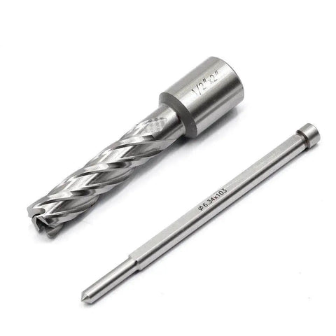 Annular Cutter Kit For Magnetic Drill Press With Weldon Shank, Three Quarter Inch, One Half Inch Cutting Diameter, Two Inch Cutting Depth