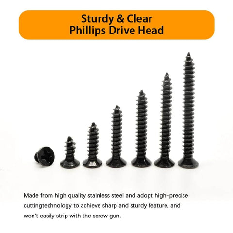 DIY Wood Screws Set M3 M4 M5 With Drywall Anchors Kit, 320 Carbon Steel Self Tapping Flat Head Screws and 40 Blue Nylon Expansion Anchors