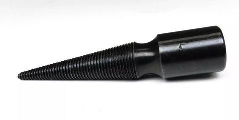 Lathe Spindle With Three Eighths Inch Arbor Hole Friction Grip To Shaft Left Hand Threaded Three And A Half Inch Overall Length Cold Rolled Steel Anodized Black Finish