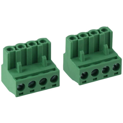 Green 4 Pole PCB Mount Terminal Block Connector Set 5 Pieces Male And Female 4 Pin Phoenix Type 5.08mm Spacing 300V 10A Rating Copper Block UL 94V0 Shell Pro Grade Electronics Wiring Harness