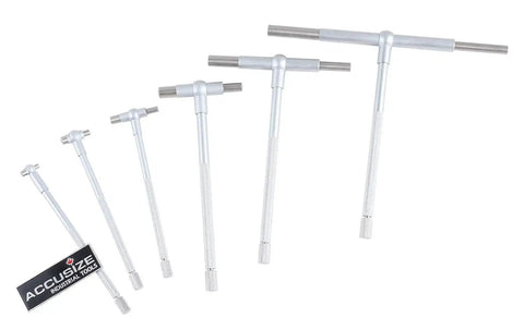 Pro Grade Five Sixteenths To Six Inches Telescoping Gage Set, Six Piece, Satin Chrome, Self Centering by Accusize