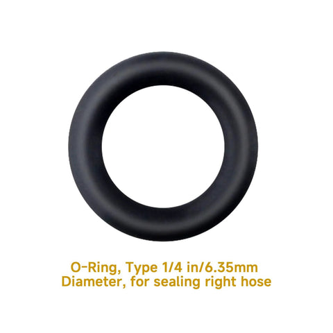 O-ring seal, black rubber, 1/4 in diameter (6.35 mm) for HVAC hose fittings