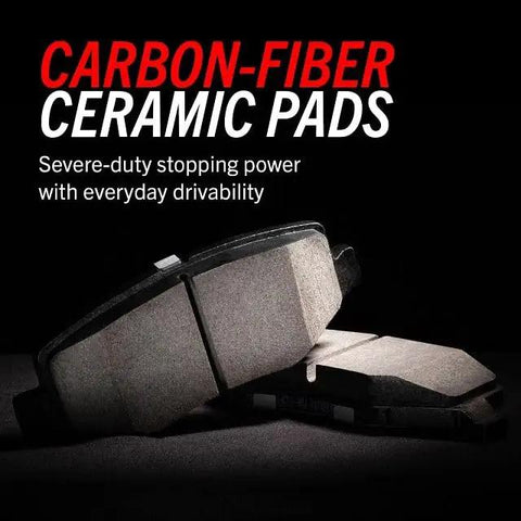 PowerStop front carbon-fiber ceramic brake pads with hardware (Z23-2115); two pads