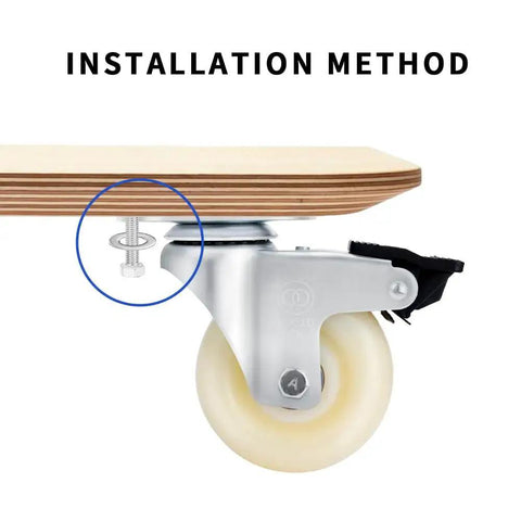 Installation method for 3 Inch Heavy Duty Caster Set Of 4 With Dual Locking Nylon Wheels No Noise Industrial Swivel Top Plate Casters